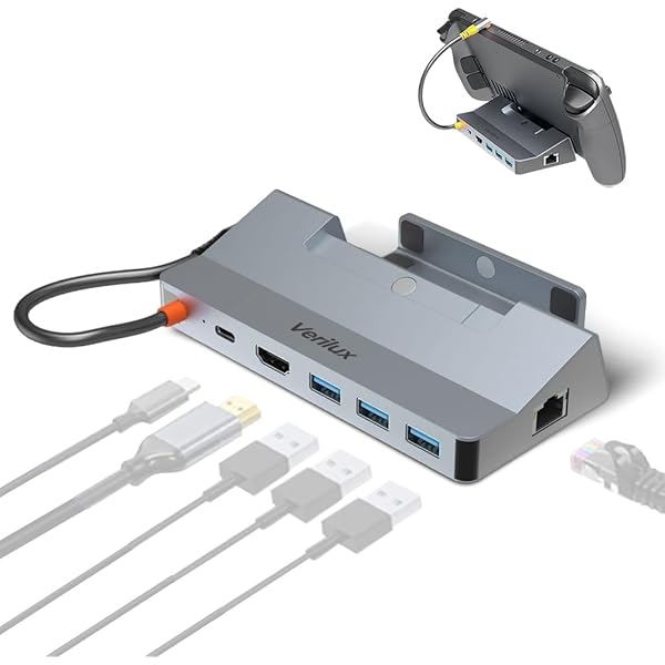 JSAUX 5-in-1 Steam Deck Dock with HDMI 4K@60Hz, 100Mbps Ethernet
