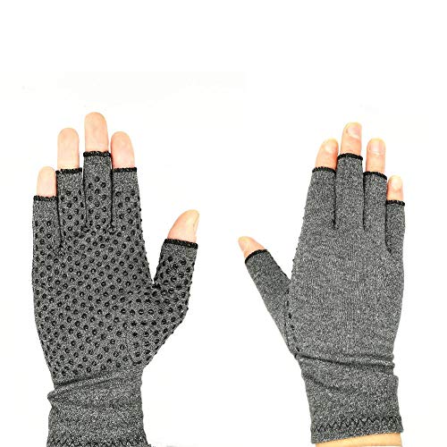 True-Ying Compression Gloves for Osteoarthritis Silicone Non-slip Half Finger Gloves Physiotherapy Gloves Sports Half Finger Gloves
