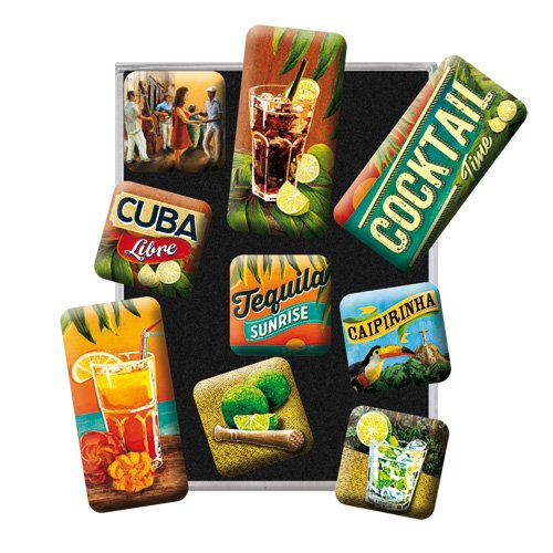 Nostalgic-Art 83073 Bier und Spirituosen Cocktail Time, Magnet-Set, 9-teilig - 2