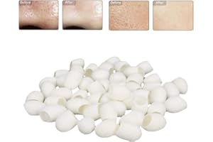 LIYEEHAO Capullos de gusano de seda 50pcs Espinillas Capullos de seda Eliminación de espinillas Exfoliante Bolas de gusano de seda Cuidado facial Capullos de piel de seda natural
