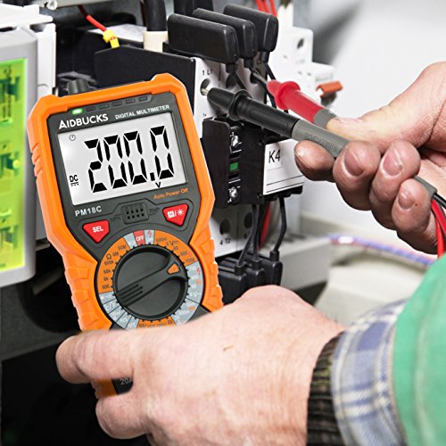 Multimeter Janisa PM18C Digital multimeter cat iii Messgeraete Voltmeter Amperemeter Ohmmeter Messgerät für Spannug Strom Widerstand Digitales AC DC Kapazität Frequenz sowie Kapazitanz berührungslose Spannungs- und Temperaturmessung mit groß LCD anwendbar - 5