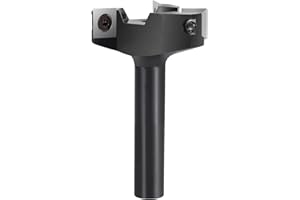 SpeTool 3-Flute Wood Planer Bit 50mm（2“） Cutting Diameter, 12.7mm（1/2”） Shank Spoilboard Surfacing Router Bit Insert Carbide Slab Flattening Router Bit Planing Bit