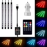 ➤RF-FERNBEDIENUNG - Sie müssen die Fernbedienung nicht direkt auf den Receiver richten. Helligkeitsregelung, EIN / AUS, 2 Blinkmodi, 2 Umschaltmodi, 4 Musikmodi. Es ist sicher zu steuern während der Fahrt.