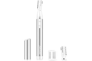 Verbesserter Augenbrauen-Trimmer, Funstant Präzision Gesichtshaarschneider für Frauen, batteriebetrieben, elektrischer Augenbrauenrasierer mit Kamm, kein Ziehen, schmerzlos, für Gesicht, Kinnhals