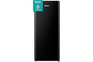 Hisense RR220D4BBE - Frigorífico Una Puerta, Congelador Freeze Zone, 165 L de capacidad, 128 cm alto, Class E, Botellero, Cycle Defrost (Cíclico), Cajón Frutas Y Verduras, Color Negro (Nuevo)
