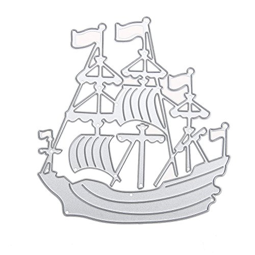 Amazingdeal365 Segelschiff Metall Form Schablonen Schneiden DIY Dekor Sammelalbum Karten Buchzeichen Lesezeichen als Geschenk für Freunde Geburtstag Kinder,Kindergarten Hobby Schule Handarbeit Unterricht usw. Ein tolles Geschenk!