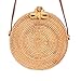 Produktbild Pegcdu Rund Stroh Taschen Frauen-Sommer-Rattan handgemachte gesponnene Strand-Schulter-Umhängetasche Kreis Böhmen Handtasche