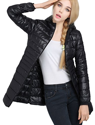 HENGJIA Damen Bepackbare Steppjacke mit Kaputze Leichte Daunenjacke fr Winter