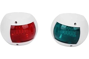 AKOZON Coppia di luci per barche Lampada di segnalazione Sferica LED verde rosso impermeabile Lampada di navigazione per barche DC12V-24V 3W per pesca notturna(bianca)