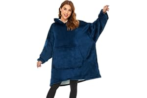 O³ Coperta con Cappuccio, Plaid con Maniche, Coperta indossabile in Pile, Felpa Oversize Donna, Blanket Hoodie - Confortevole e Morbido - Perfetto per Le Notti Invernali sul Divano