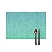 Produktbild Dnwha Place mats for Dinner Table, Heat Resistant Anti fouling and Waterproof Canvas Mattress, Place mats (Ombre Shaded Tropical Ocean Turquoise Blue Burlap 4 Sets)