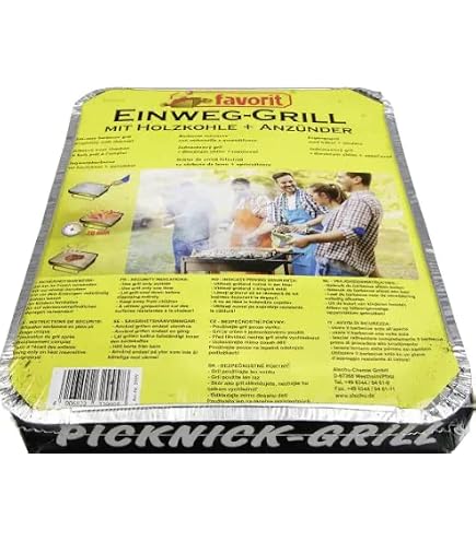Flambit Einweggrill To go, mit Anzüghilfe, Holzkohle, Aluschale, 6er