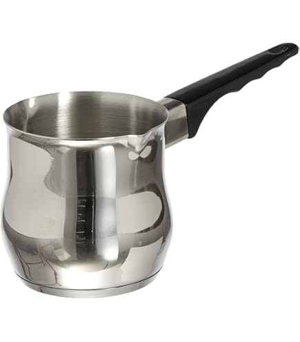 Sonhomay Cafetière Turque Inox 414 Ml - Cezve Induction/Gaz Pour Café, Lait Moussé, Chocolat Chaud, Thé