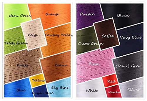 Selric® [1500 m / 22 verschiedene Farben erhältlich] UV-beständig Hohe Festigkeit Polyester Nähgarn #69 T70 210D/3, Für die Leder, Leinwand, im Freien verwendet, Sicken, Vorhängen, Brieftaschen, Schuhe, Zelte und mehr. Mehrfarbig - 5