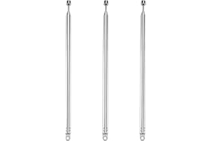 VooGenzek 3 Pièces 100cm 7 Sections Antenne Télescopique, Antenne Télescopique Portable FM, Antennes Radio FM Télescopiques Portables, pour TV Dab AM/FM Réception Stéréo