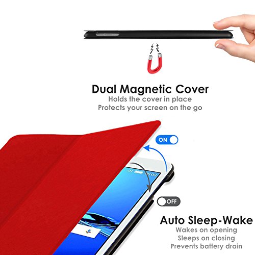 Forefront Cases® Huawei MediaPad M3 8.4 Leder Hülle Schutzhülle Tasche Smart Case Cover Stand – Rundum-Geräteschutz und intelligente Auto Schlaf / Wach Funktion - 5