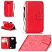 Produktbild Jepson Samsung Galaxy S2 GT-I9100 Hülle, Leadertasche Premium Lederhülle Flip Case im Bookstyle Folio Cover Kartenfächer Magnetverschluss und Standfunktion Leder Schale Etui für Handytasche Schutzhülle Prägung Schmetterling Muster.