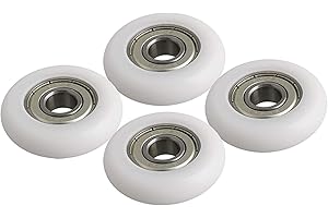 AMOYERIC 10mm Schachtloch Weiß Engineering Kunststoff Kugellager Führungsrolle Rolle Tragfähigkeit 83kg 4er Pack
