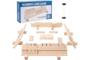 Nzkeuf Rummy Gioco da Tavola in Legno, Rummy Gioco da Tavola Classic con 104 Piastrelle Robuste, Gioco da Tavolo per Tutta la Famiglia, 2-4 Giocatori, Idea Regalo per Adulti e Bambini 7+ Anni