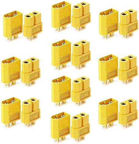 Hobbypark XT60 Connectors Plugs Male & Female w/Shrink Tubing for RC Lipo Battery Pack ESC Electric Engine Motor (Set of 10)
