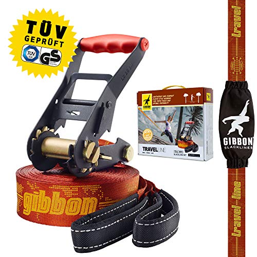 Gibbon Line Accesorios Slackline Set Travel X13, Braun, 13855, Morado, Talla Única