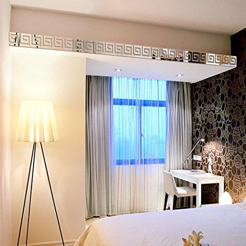 ZJENE 10pcs DIY Modern Acrylic Plastic Mirror Ar-hall Bedroom Sticker (48*48mm, Silver)