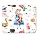 Produktbild Mouse Pads Wonderland Magical with Lovely Rose Playing Hat Old Clock and Golden Keys Young Girl in Blue Dress Mouse Pad for Notebooks,Desktop Computers Mouse Mats, Office Supplies