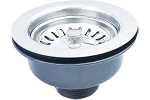 Qrity Bar Cucina Scarico Lavello Presa Scarico Del Lavandino Cesto Tappo Colino, ø 114mm G1½", Acciaio inossidabile