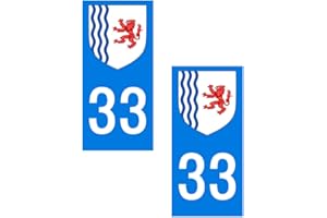 X'TREM Stickers plaque immatriculation département GIRONDE 33 region NOUVELLE AQUITAINE autocollant departement BORDEAUX BISCAROSSE BASSIN D'ARCACHON