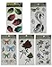 Produktbild (Pack of 5) Temporary Tattoos (Over 20 tatoos in total) - Viele Designs - Snake, Rose, Eye in Lip and Multicolor Butterfly