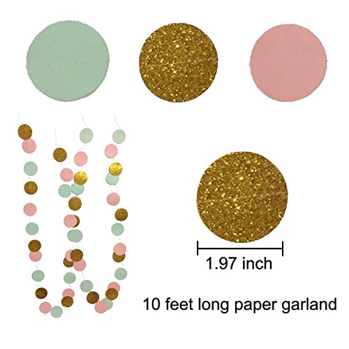 Wartoon 6 Seidenpapier Pompons Blumen und 12 Quasten Girlande, 2 Polka Dot Papier Girlande, 10 Luftballons Latexballons für Geburtstag, Hochzeit, Baby Dusche, Parteien, Partei Dekoration - 4