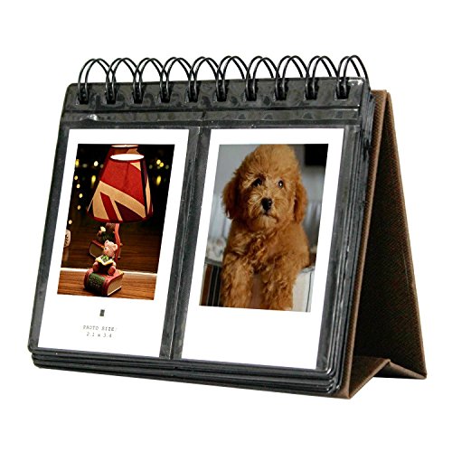 SAIKA 68 Pocketbook Album Polaroid Calendrier PhotoAlbum pour Instax Mini 25 26 70 7s 90 / Polaroid Snap/SnapTouch / Z2300 / Caméras instantanées SocialMatic/Zip Instantprinter (Brun)