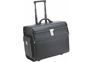 Alassio 45033 Mondo Valise de Pilote en Cuir synthétique résistant Noir 46 x 38 x 22 cm