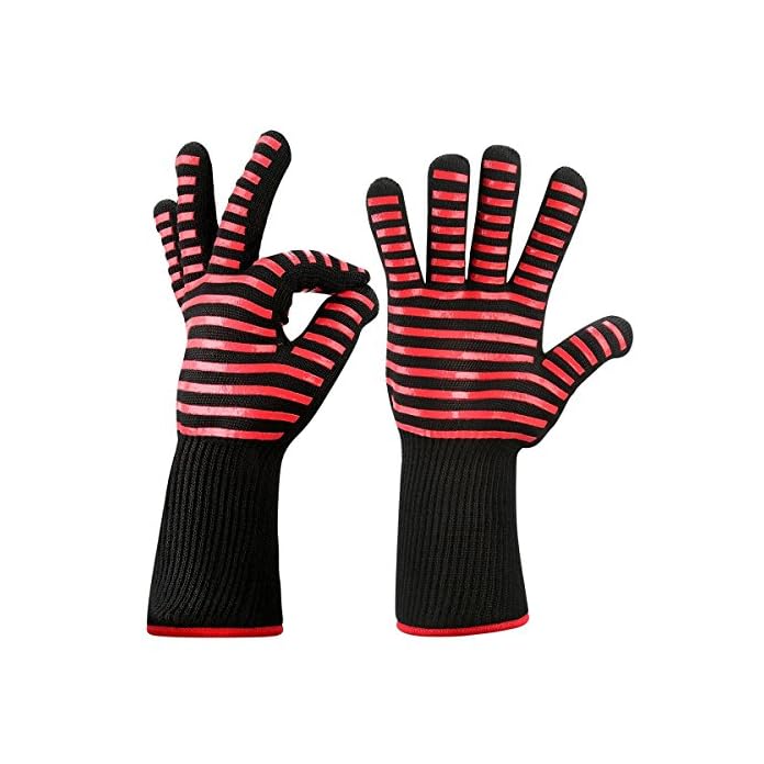 Grillhandschuhe Hotchy Premium Ofenhandschuhe Extrem Hitzebestndig Bis 500 C En407 Beglaubigte Backhandschuhe Topfhandschuhe Handschuhe Kochen Backen Backhandschuhe 1 Paar