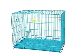 Paws for A Cause Dog Cage Blue Imported 30 Inch Medium with Removable Tray