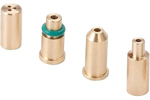 NC Navrange 4 in 1 Set Lighter Gas Refill Adapter Replacement Brass Gas Refill Adaptor for S T Dupont Lighter Yellow/Red/Green/Blue Air Valve Caps Series DIY Repair Accessory
