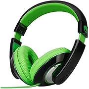 Rockpapa Comfort Over Ear Headphones Earphones for Kids Childs Boys Girls Adults, Tablet Computer Cellphones MP3/4 CD/DVD in Car/Airplane Black Green