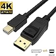 GlobaLink Mini DisplayPort to DisplayPort Cable, Gold Plated Thunderbolt to Displayport Cable 2m Mini DP to DP Support 4K@60Hz Compatible with MacBook Pro Air iMac Mac Mini - Black