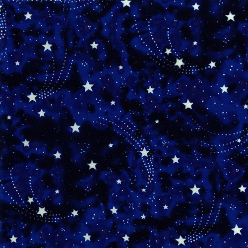 Michael Miller Baumwoll-Quilt-Stoff, Fat Quarter, Star Magic, leuchtet im Dunkeln