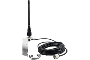 BOOBRIE 156-163MHz VHF Marine Antenne 20cm 2-4dbi Rubber Duck VHF Antenne mit PL259 Stecker UHF Männlich zu UHF Weiblich SO239 Rechtwinklig 5M RG58/U Kabel Fahrzeugmontierte Interphone Antenne