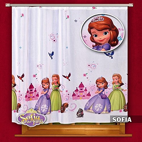 Disney voile net curtain panel - SOFIA THE FIRST - width 150cm/59" x drop 155cm/61"
