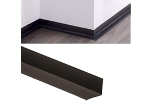 VP Flexible Skirting Trim - PVC Self Adhesive Skirting Board - Black - 52mm x 15m