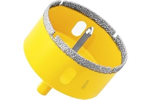 Aohhy Broca de Diamante 70mm con Piloto de Centrado, Profesional Sierra Coronas Perforadora de Diamante para Azulejos, Porcelana, Vidrio, Mármol y Cerámica