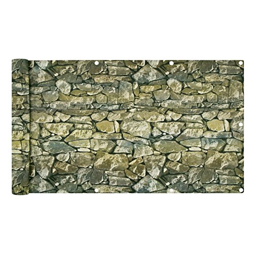 Balkon Sichtschutz verschiedene Modelle – Balkonbespannung Balkonsichtschutz Balkonverkleidung 6 Meter (0,90 x 6,0 Meter, Stein – Optik) - 7