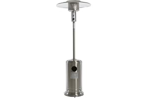 REALGLOW Umbrella Gas Patio Outdoor Heater - Heat Adjustable 13KW - Easy Ignition, Safety Tip-Over Switch - 27mm Regulator, Stainless Steel