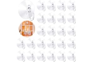 JPGhaha 40 Ventosas con Gancho de Pared de Plástico de Navidad Transparente 40mm Max 2kg Ganchos de Succión para Ventanas Superficies Lisas Ganchos Navidad y Halloween