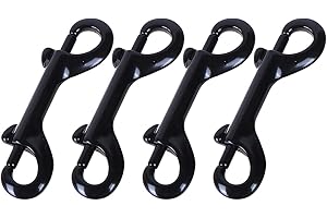 Weenkeey 4 Pcs Double Ended Bolt Snap Hooks Zinc Alloy Trigger Chain Clips Heavy Duty Metal Spring Hook for Pet Dog Leash Collar Leash Horse Tack - Black