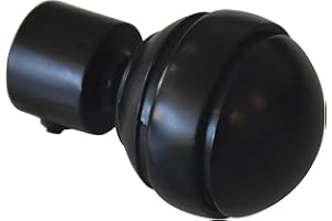 GARDINIA Juego de 2 topes para barra de cortina, de metal, color negro mate, diámetro de 20 mm