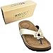 Produktbild BIOSOFT Damen Flip-Flop Sandale MIA (F140) Frauen Freizeit Schuh | Zehentrenner | Sandalette mit Blume | Floral | Flower | Blüte - Gold Metallic - Gr. 40