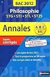Image de ANNALES BAC 2012 PHILO STG STI